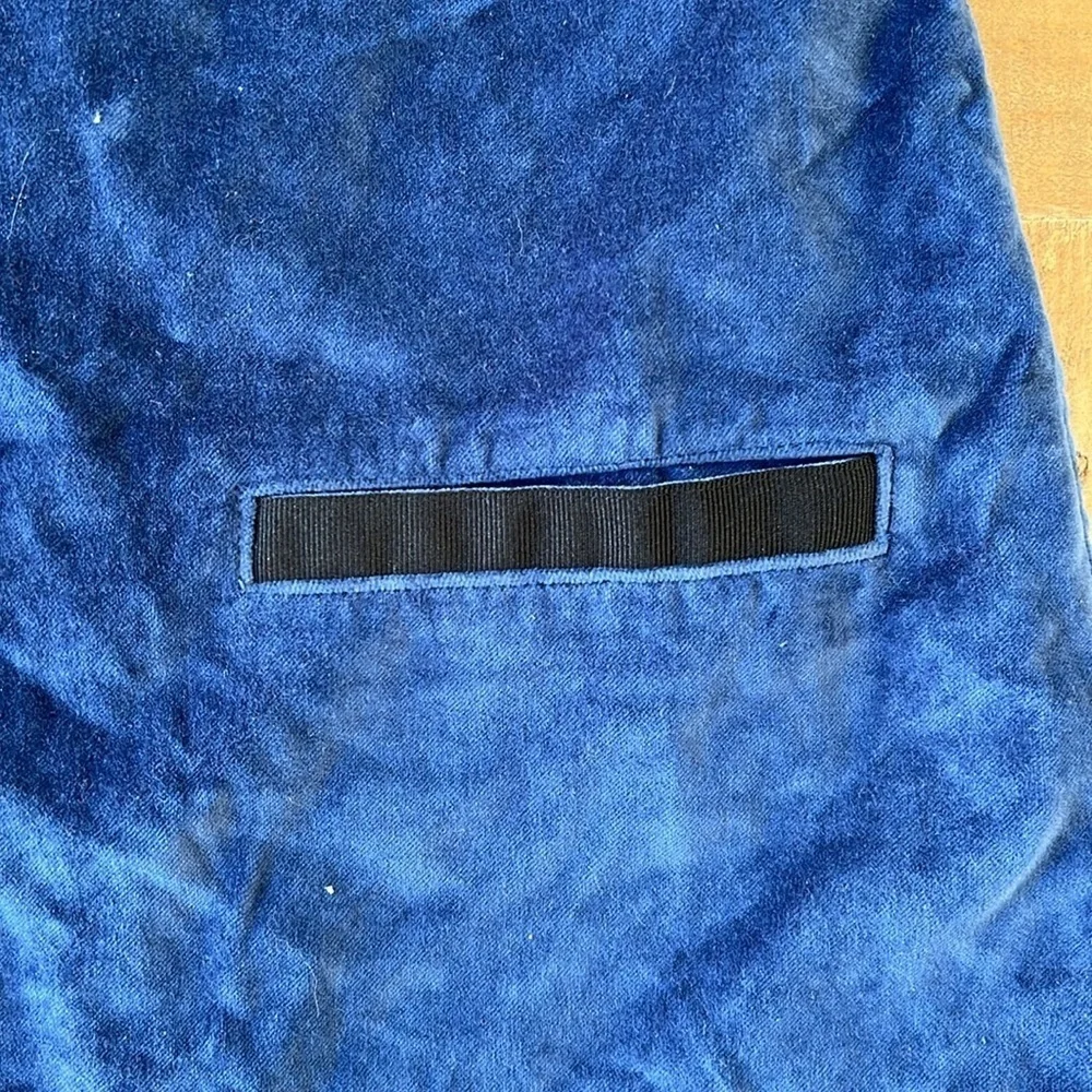 Mini Boden blue button front velvet shift dress